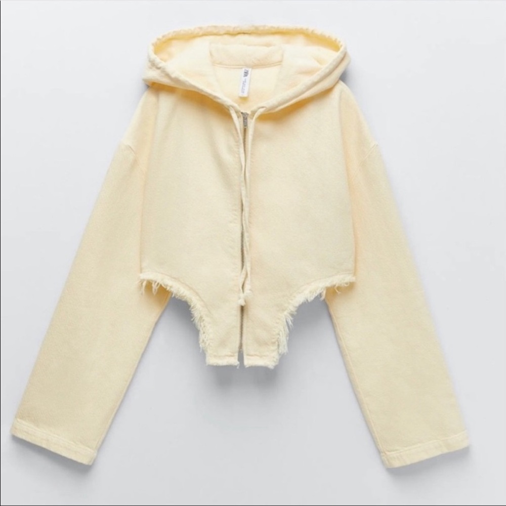 Zara Yellow Crop Sweatshirt